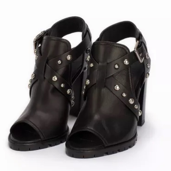 Polo Ralph Lauren Black Studded Heel Sandals - Picture 2 of 13